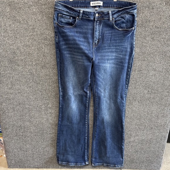 Disclosure Denim - Disclosure Womens Wide Leg Jeans 17/33 Dark Wash Denim Trendy Hi Rise‎
